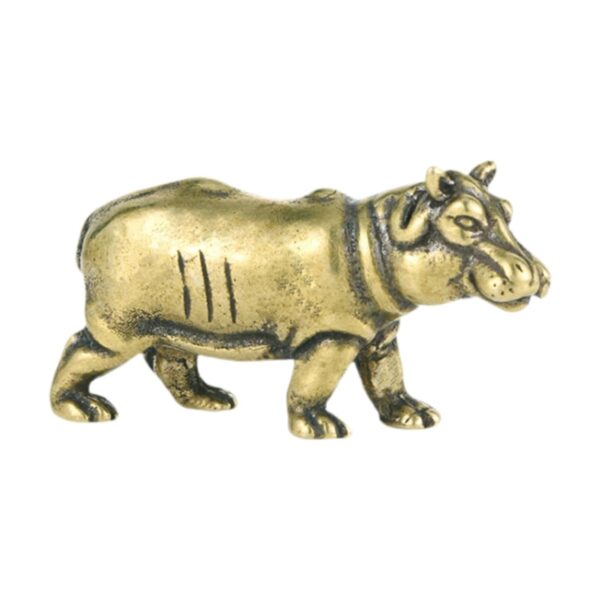 Purpledip Brass Hippopotamus Hippo Statuette: Collectible Art Showpiece